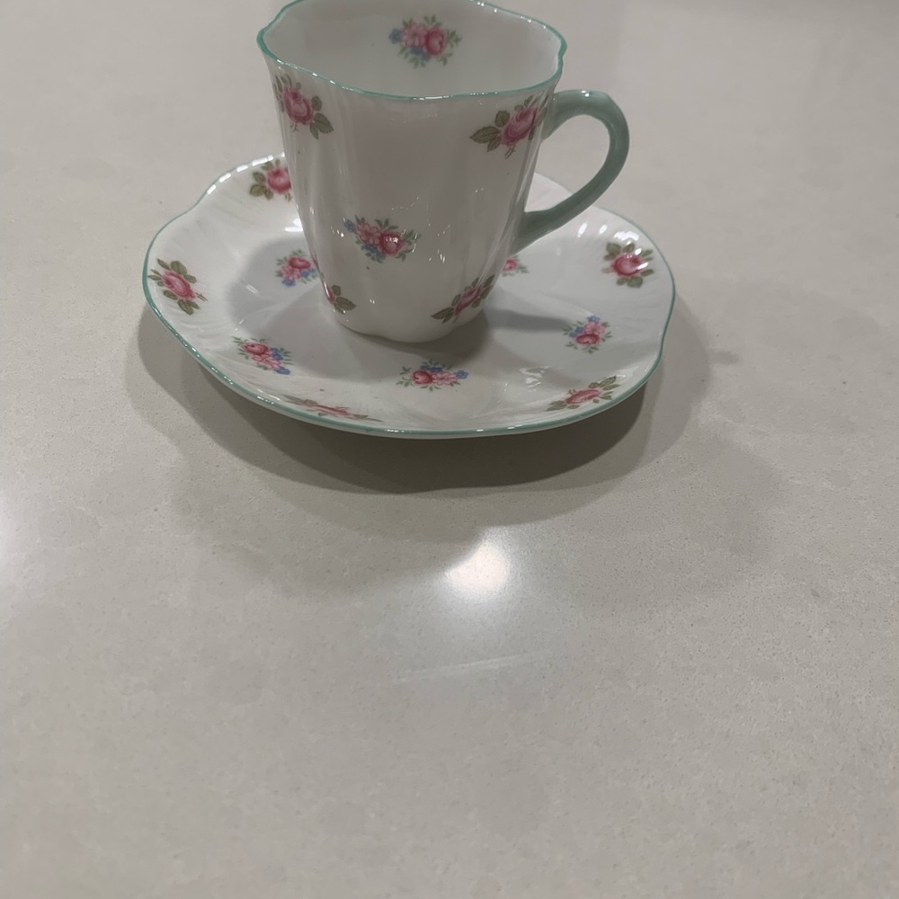 Shelley China 13426 Dainty vintage Floral Teacup and Saucer Set